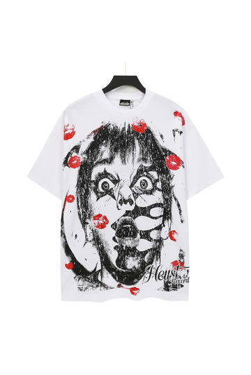 Dark Series: Red Lipprint White Shirt